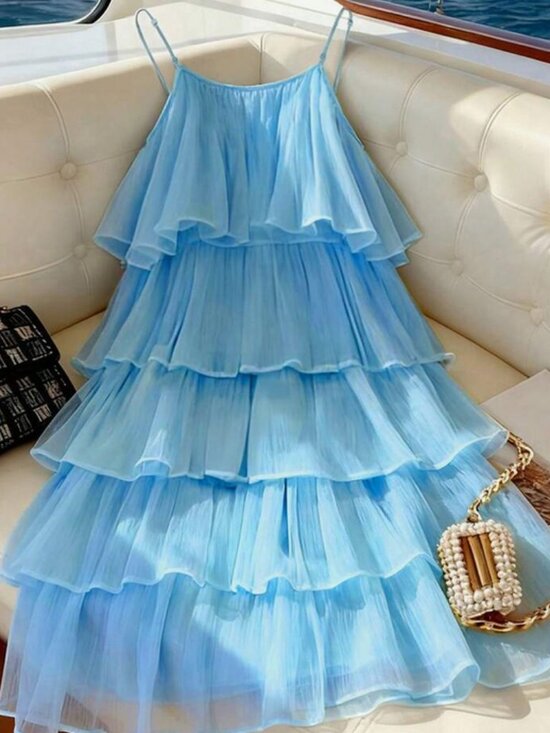 Target Dresses & Skirts - Blue Cake Tier Summer Maxi Dress  Size 18